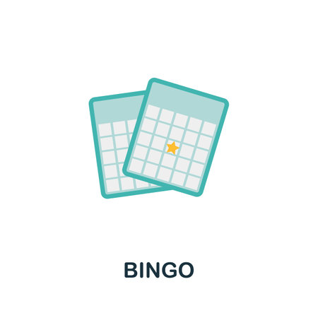 Bingo icon. Flat sign element from table games collection. Creative Bingo icon for web design, templates, infographics and moreのイラスト素材