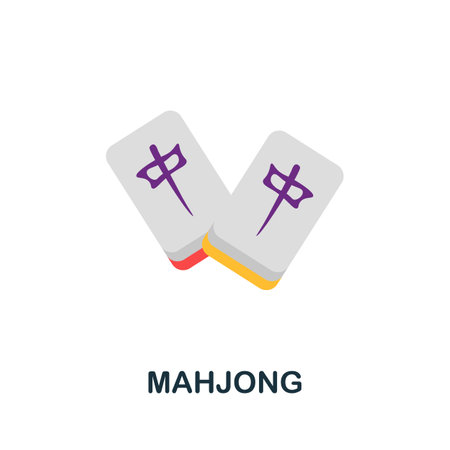 Mahjong icon. Flat sign element from table games collection. Creative Mahjong icon for web design, templates, infographics and moreのイラスト素材