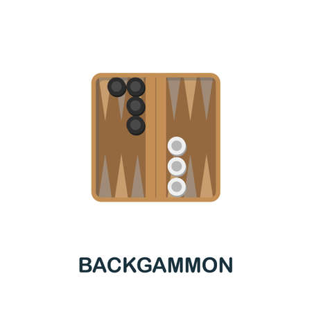 Backgammon icon. Flat sign element from table games collection. Creative Backgammon icon for web design, templates, infographics and moreのイラスト素材