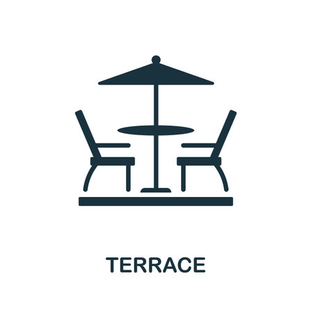 Terrace icon. Monochrome sign from balcony collection. Creative Terrace icon illustration for web design, infographics and moreのイラスト素材