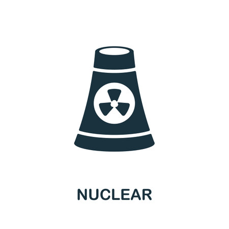 Nuclear icon. Monochrome sign from bioengineering collection. Creative Nuclear icon illustration for web design, infographics and moreのイラスト素材
