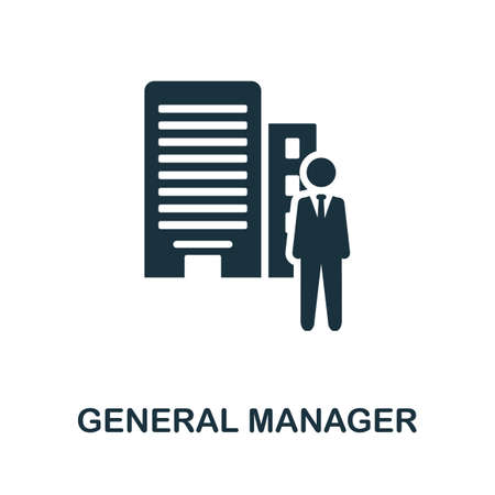 General Manager icon. Monochrome sign from company management collection. Creative General Manager icon illustration for web design, infographics and moreのイラスト素材