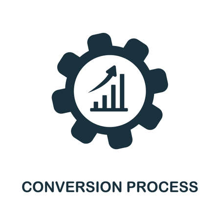 Conversion Process icon. Monochrome sign from customer relationship collection. Creative Conversion Process icon illustration for web design, infographics and moreのイラスト素材