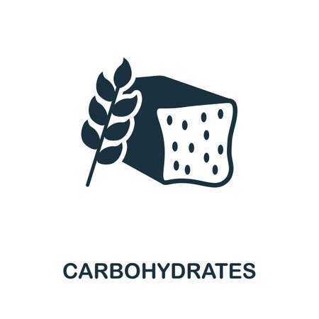 Carbohydrates icon. Monochrome sign from diet collection. Creative Carbohydrates icon illustration for web design, infographics and moreのイラスト素材