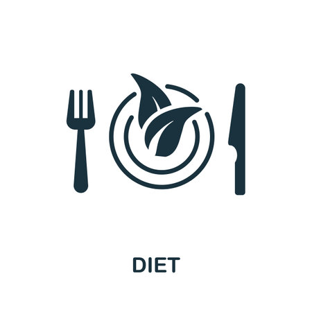 Diet icon. Monochrome sign from diet collection. Creative Diet icon illustration for web design, infographics and moreのイラスト素材