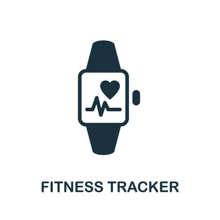 Fitness Tracker icon. Monochrome sign from gym collection. Creative Fitness Tracker icon illustration for web design, infographics and moreのイラスト素材