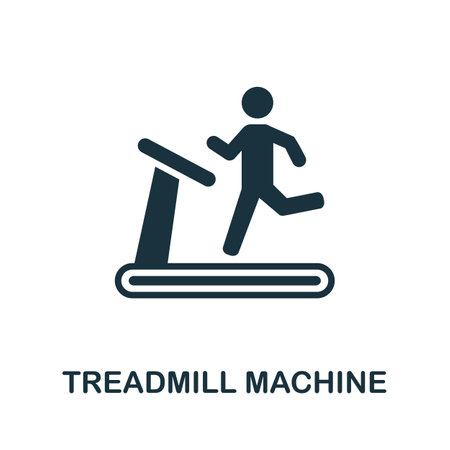 Treadmill Machine icon. Monochrome sign from gym collection. Creative Treadmill Machine icon illustration for web design, infographics and moreのイラスト素材