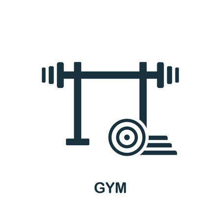 Gym icon. Monochrome sign from gym collection. Creative Gym icon illustration for web design, infographics and moreのイラスト素材
