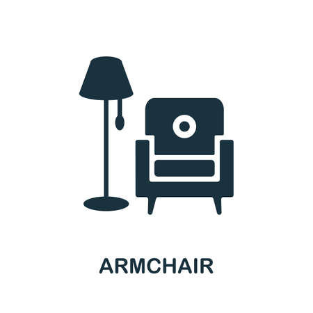 Armchair icon. Monochrome sign from home rest collection. Creative Armchair icon illustration for web design, infographics and moreのイラスト素材
