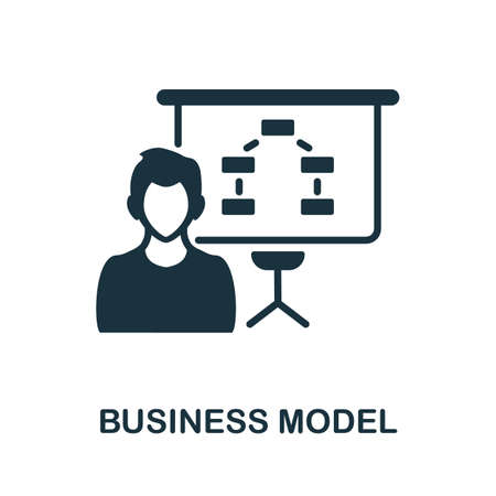 Business Model icon. Monochrome sign from industry 4.0 collection. Creative Business Model icon illustration for web design, infographics and moreのイラスト素材