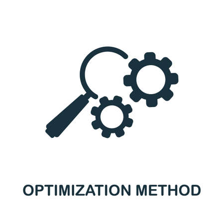 Optimization Method icon. Monochrome sign from production management collection. Creative Optimization Method icon illustration for web design, infographics and moreのイラスト素材