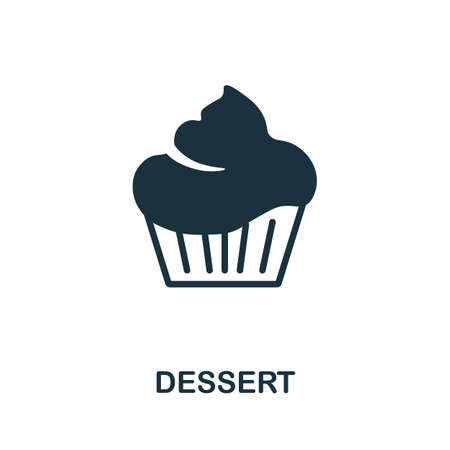 Dessert icon. Monochrome sign from restaurant collection. Creative Dessert icon illustration for web design, infographics and moreのイラスト素材