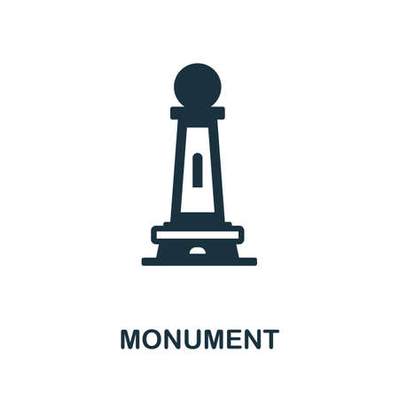 Monument icon. Monochrome sign from big city life collection. Creative Monument icon illustration for web design, infographics and moreのイラスト素材