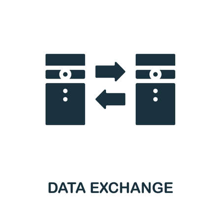 Data Exchange icon. Monochrome sign from project development collection. Creative Data Exchange icon illustration for web design, infographics and moreのイラスト素材
