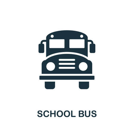 School Bus icon. Monochrome sign from school education collection. Creative School Bus icon...