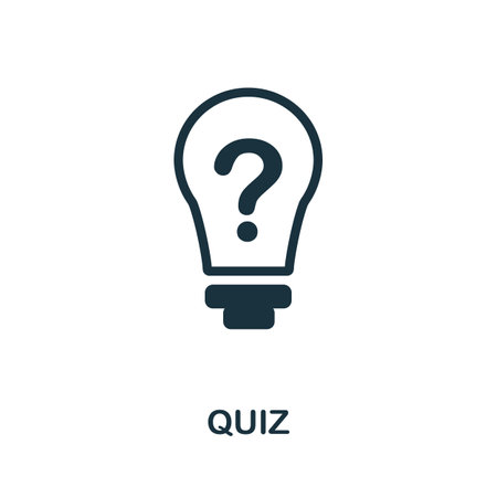 Quiz icon. Monochrome sign from school education collection. Creative Quiz icon illustration for web design, infographics and moreのイラスト素材