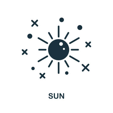 Sun icon. Monochrome sign from space collection. Creative Sun icon illustration for web design, infographics and moreのイラスト素材