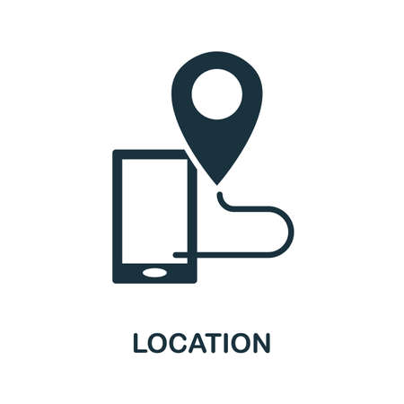 Location icon. Monochrome sign from take away collection. Creative Location icon illustration for web design, infographics and moreのイラスト素材