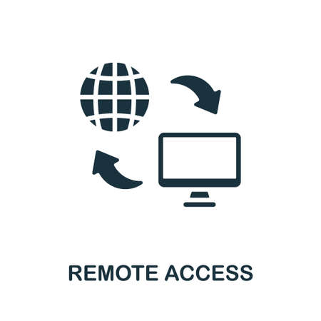 Remote Access icon. Monochrome sign from technology collection. Creative Remote Access icon illustration for web design, infographics and moreのイラスト素材