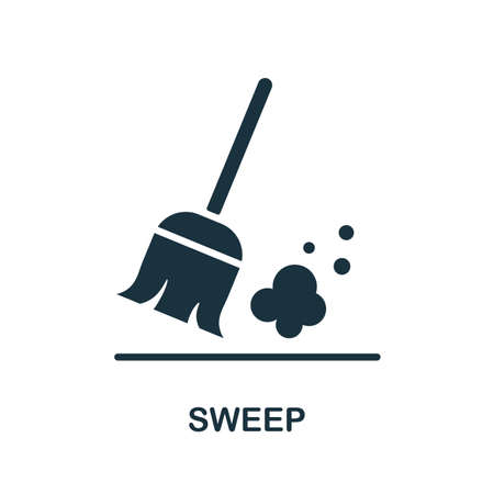 Sweep icon. Monochrome sign from cleaning collection. Creative Sweep icon illustration for web design, infographics and moreのイラスト素材