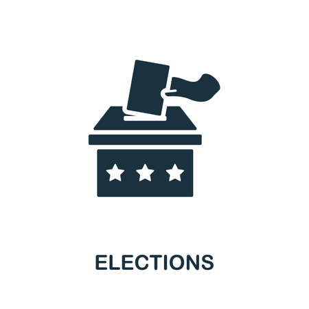 Elections icon. Monochrome sign from human rights collection. Creative Elections icon illustration for web design, infographics and moreのイラスト素材