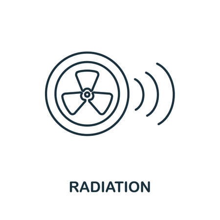 Radiation icon. Line element from bioengineering collection. Linear Radiation icon sign for web design, infographics and more.のイラスト素材