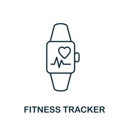 Fitness Tracker icon. Line element from gym collection. Linear Fitness Tracker icon sign for web design, infographics and more.のイラスト素材