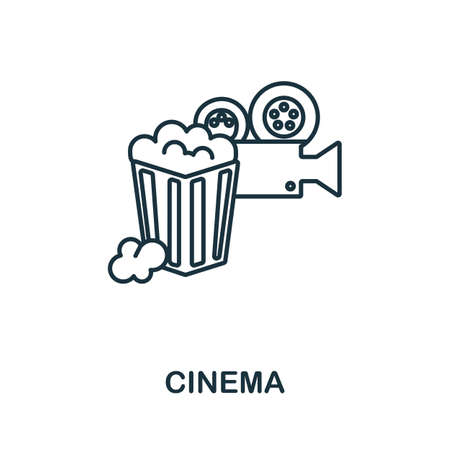 Cinema icon. Line element from big city life collection. Linear Cinema icon sign for web design, infographics and more.のイラスト素材