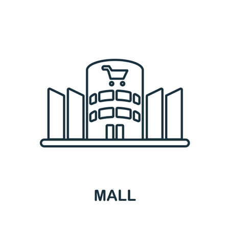 Mall icon. Line element from big city life collection. Linear Mall icon sign for web design, infographics and more.のイラスト素材