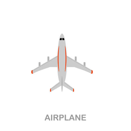 Airplane flat icon. Colored element sign from transport collection. Flat Airplane icon sign for web design, infographics and more.のイラスト素材