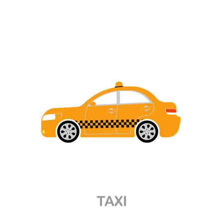 Taxi flat icon. Colored element sign from transport collection. Flat Taxi icon sign for web design, infographics and more.のイラスト素材