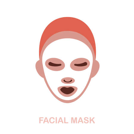 Facial Mask flat icon. Colored element sign from spa therapy collection. Flat Facial Mask icon sign for web design, infographics and more.のイラスト素材