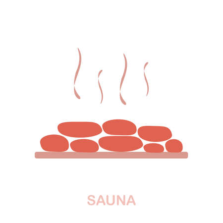 Sauna flat icon. Colored element sign from spa therapy collection. Flat Sauna icon sign for web design, infographics and more.のイラスト素材