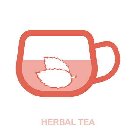 Herbal Tea flat icon. Colored element sign from spa therapy collection. Flat Herbal Tea icon sign for web design, infographics and more.のイラスト素材