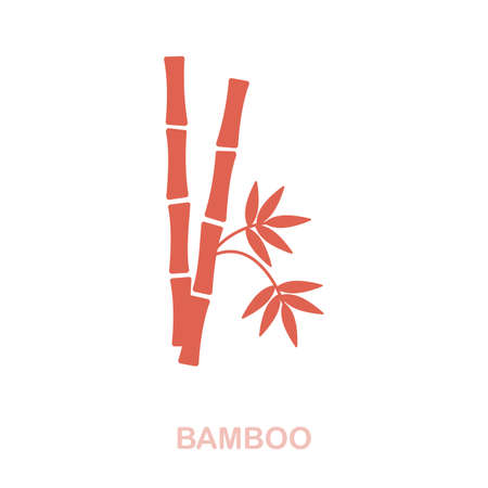 Bamboo flat icon. Colored element sign from spa therapy collection. Flat Bamboo icon sign for web design, infographics and more.のイラスト素材