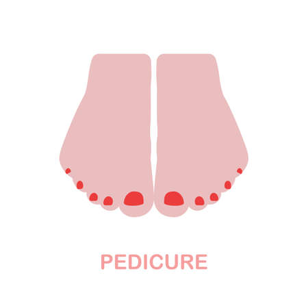 Pedicure flat icon. Colored element sign from beauty salon collection. Flat Pedicure icon sign for web design, infographics and more.のイラスト素材