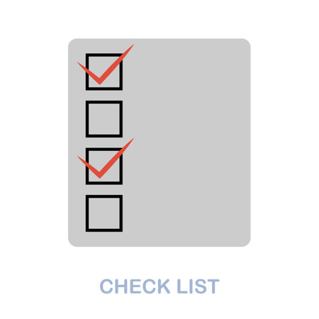Check List flat icon. Simple colors elements from office tools collection. Flat Check List icon for graphics, wed design and more.のイラスト素材