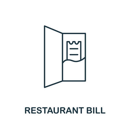Restaurant Bill icon. Line element from restaurant collection. Linear Restaurant Bill icon sign for web design, infographics and more.のイラスト素材