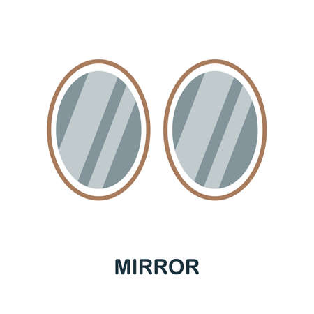 Mirror flat icon. Colored element sign from beauty salon collection. Flat Mirror icon sign for web design, infographics and more.のイラスト素材