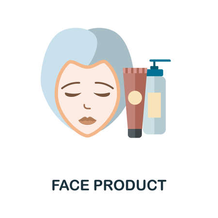Face Product flat icon. Colored element sign from beauty salon collection. Flat Face Product icon sign for web design, infographics and more.のイラスト素材