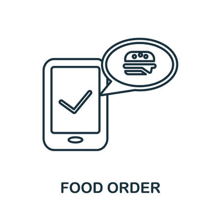 Food Order icon. Line element from take away collection. Linear Food Order icon sign for web design, infographics and more.のイラスト素材