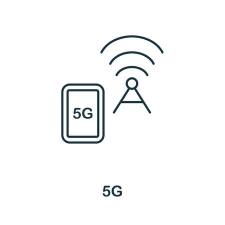 5G icon. Line element from technology collection. Linear 5G icon sign for web design, infographics...