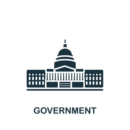 Government icon. Monochrome simple icon for templates, web design and infographicsのイラスト素材