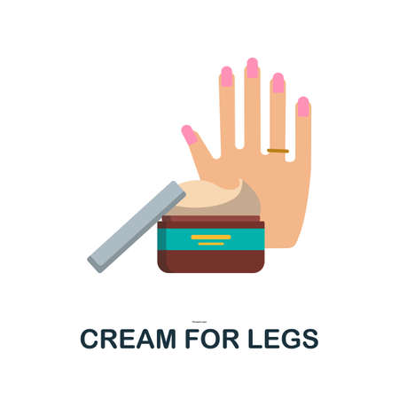 Cream For Legs flat icon. Colored element sign from cosmetics collection. Flat Cream For Legs icon sign for web design, infographics and more.のイラスト素材