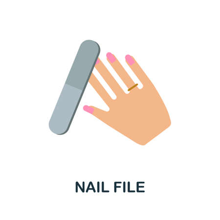 Nail File flat icon. Colored element sign from cosmetics collection. Flat Nail File icon sign for web design, infographics and more.のイラスト素材