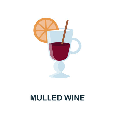 Mulled Wine flat icon. Colored element sign from drinks collection. Flat Mulled Wine icon sign for web design, infographics and more.のイラスト素材
