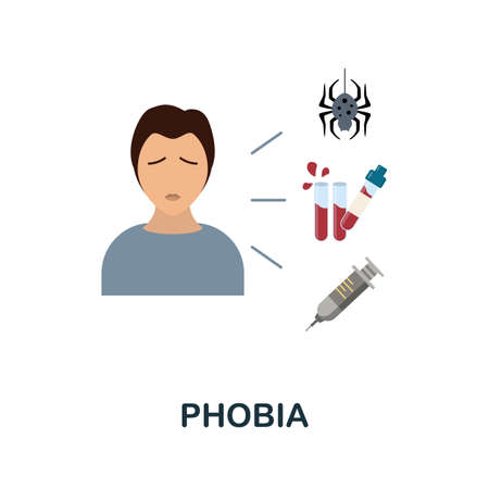 Phobia flat icon. Colored element sign from psychological disorders collection. Flat Phobia icon sign for web design, infographics and more.のイラスト素材