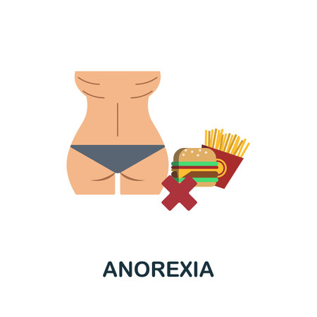 Anorexia flat icon. Colored element sign from psychological disorders collection. Flat Anorexia icon sign for web design, infographics and more.のイラスト素材