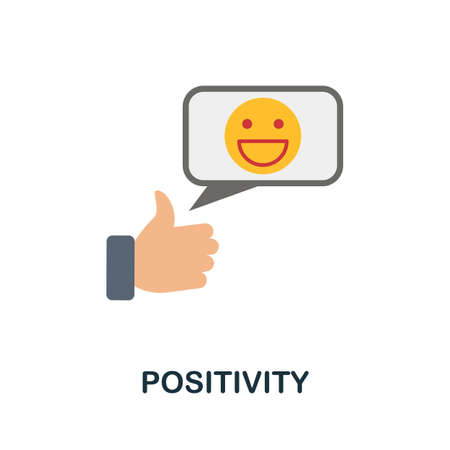 Positivity flat icon. Colored element sign from company value collection. Flat Positivity icon sign for web design, infographics and more.のイラスト素材