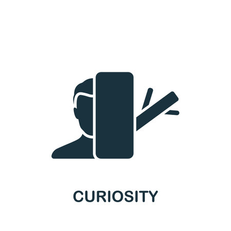 Curiosity icon. Monochrome simple icon for templates, web design and infographicsのイラスト素材